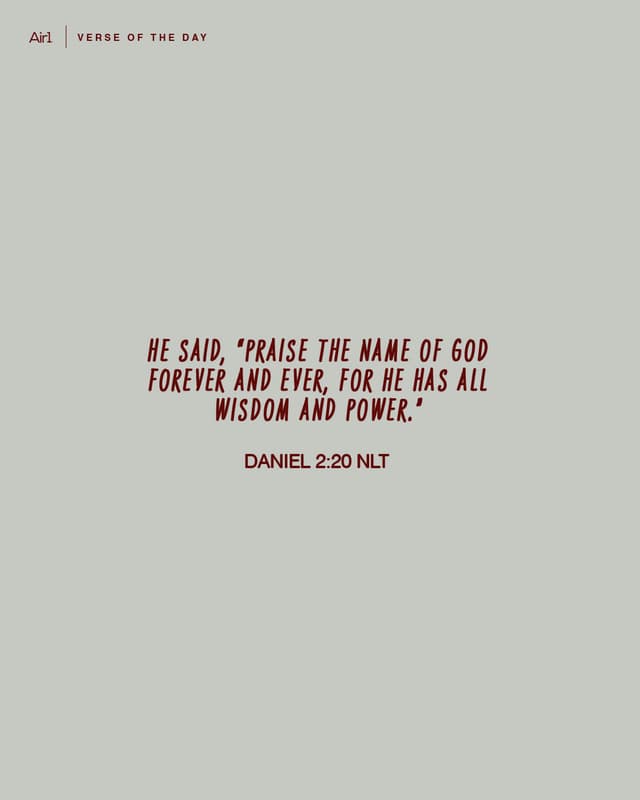 He said, “Praise the name of God forever and ever, for He has all wisdom and power.